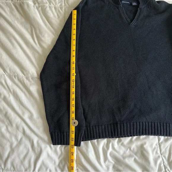 Vintage Black Ribbed Knit Sweater - Picture 4 of 5